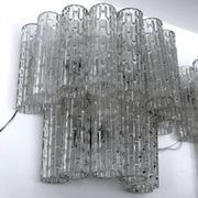 Mid-century Italian Clear Murano glass sconces. Set of two