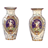 Deux vases en faïence de Gien époque fin XIX ème siècle