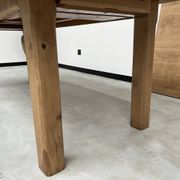 Large farm table from the 60s, in solid oak, with extensions