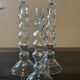 Trio of designer blown glass candle holders