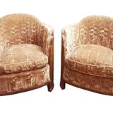 Suite de 2 fauteuils et 2 chauffeuses Art Déco En Acajou 1930