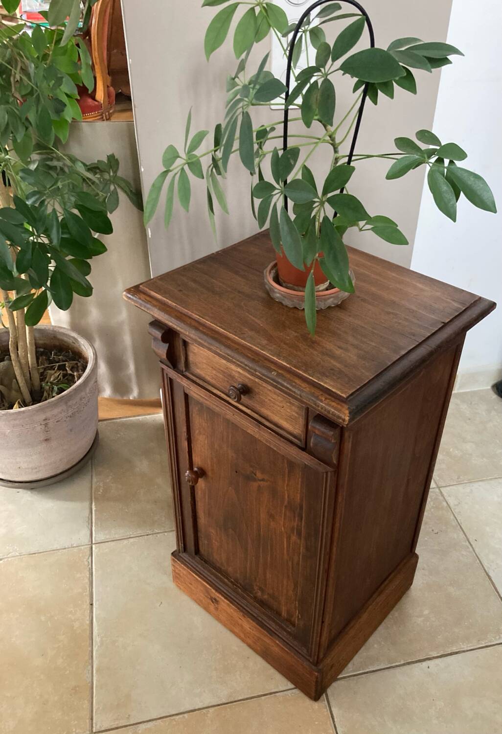 19th century solid wood bedside table