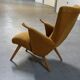 50s 60s Danish armchair has ears golden