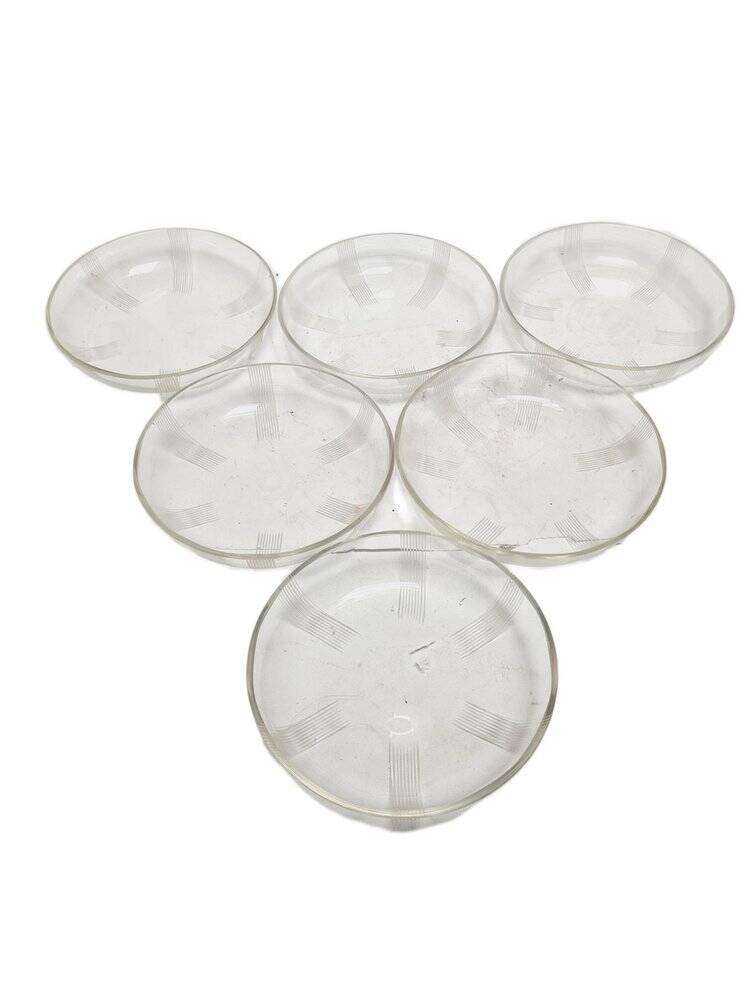 Vintage Art Deco dessert plates, 1930s, set of 6