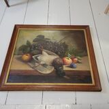 Still Life with Grapes and Game, signed, 1913