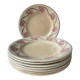 Series of 8 dessert plates 1900 in Longwy earthenware