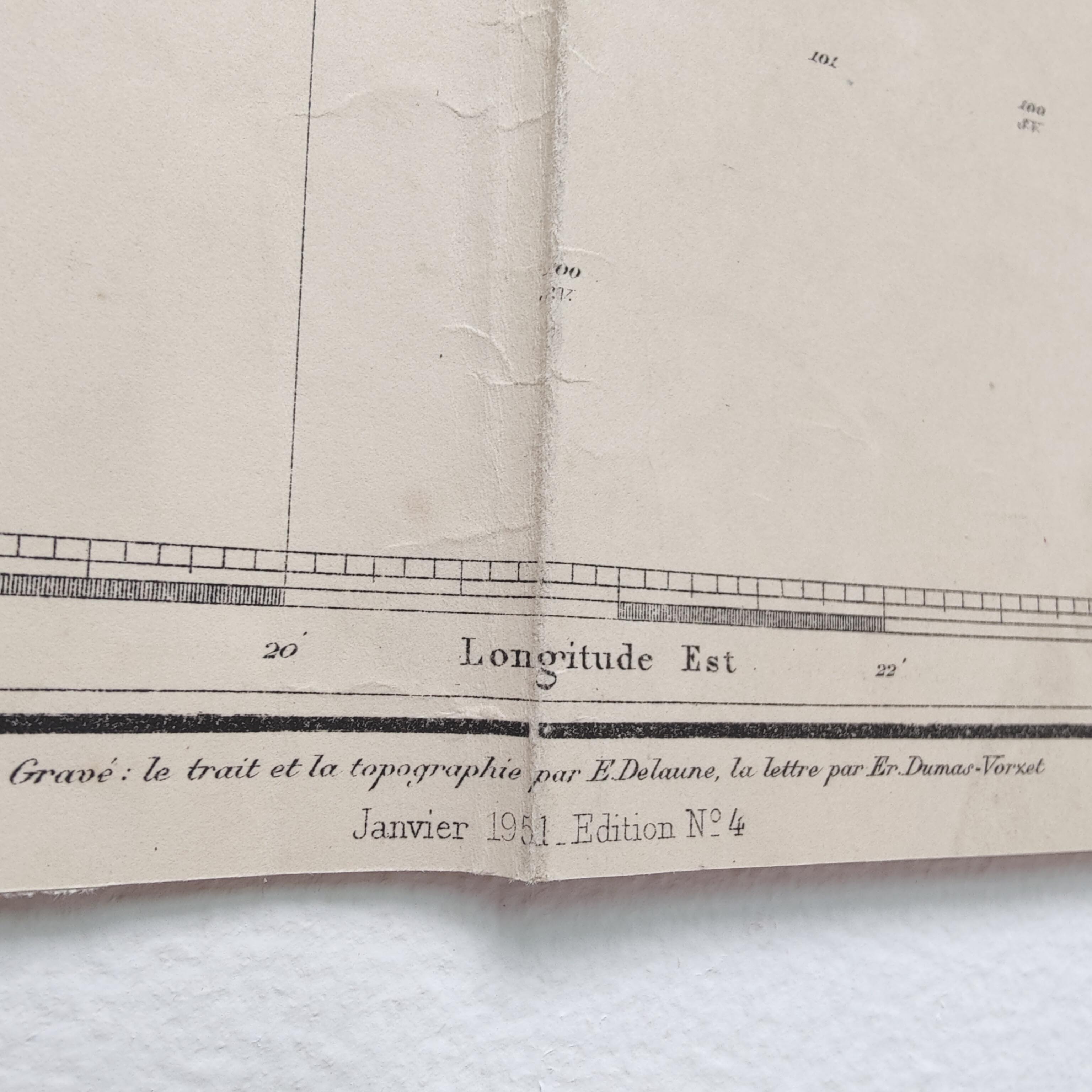 Map of Marseille Méditerranée 1950