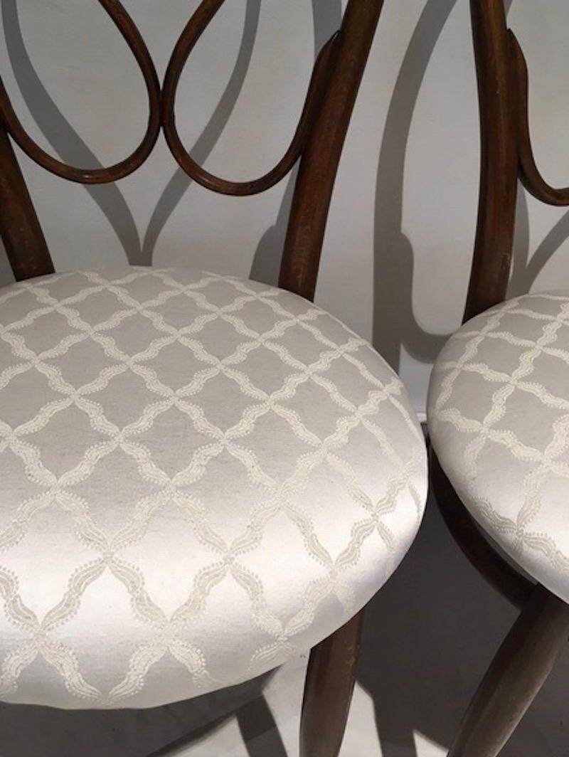 Pair of August Thonet curved wood chairs by Thonet Bros.