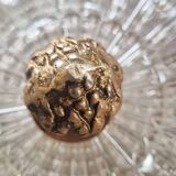 Large vintage Lucien Gau crystal and brass ceiling light