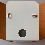 Wall light in thermoformed wood and cicada glass by Lucid design, 1980s