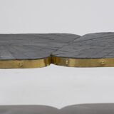 Slate and brass coffee table, 1990s