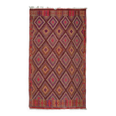 Large vintage Oushak kilim geometric rose 332 x 175 cm