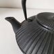 Black grooved cast iron teapot – Japanese Zen style