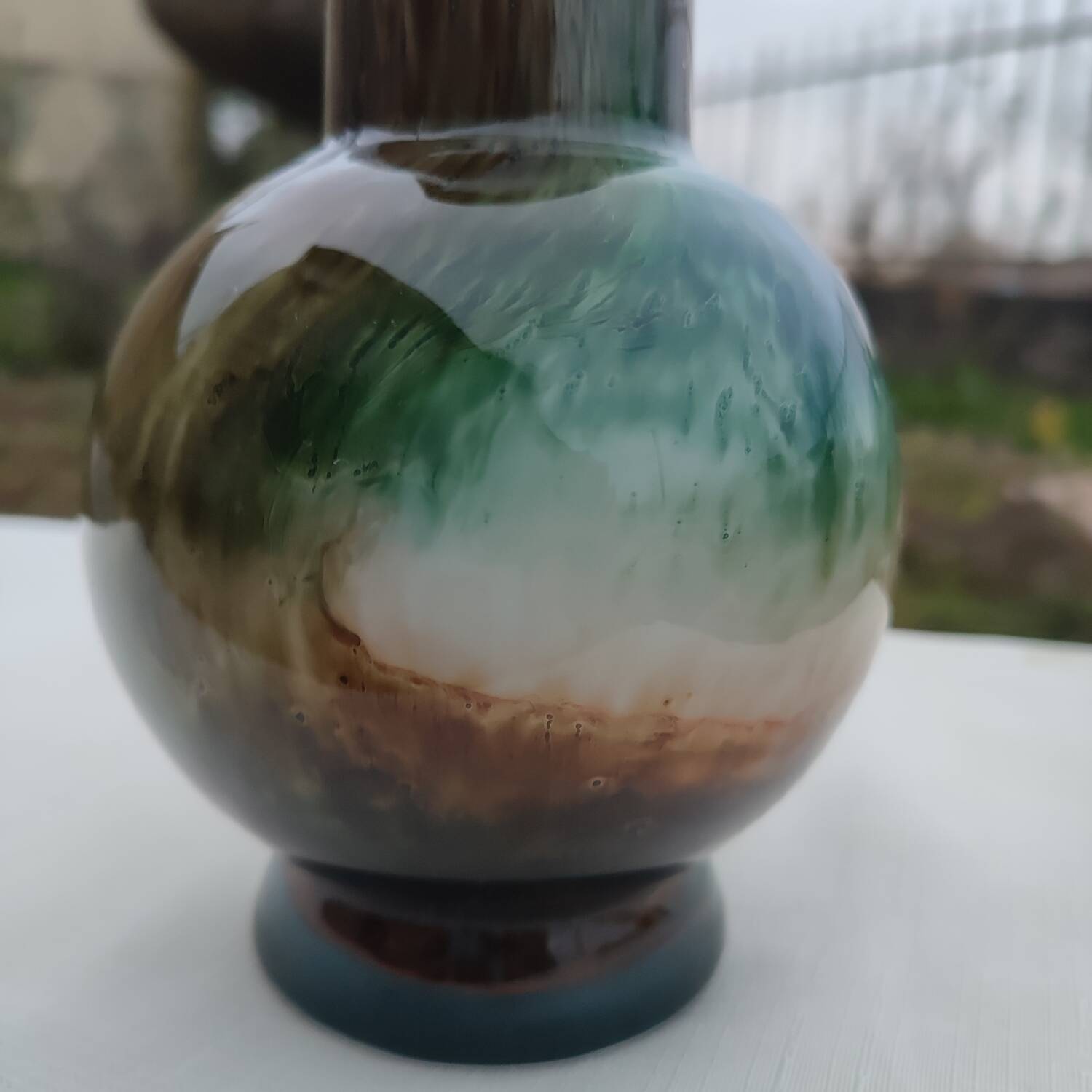 Murano glass ball vase