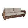 Braided wicker sofa