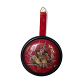 Medallion frame dried flowers velvet knot