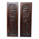Pair of decorative wall panels in carved wood from the 19th century.