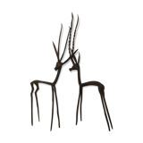Pair of brass gazelles