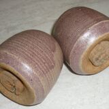 Salt and pepper service in purple-parma ceramic