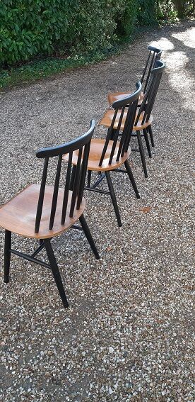 Lot of 4 vintage Scandinavian-style chairs