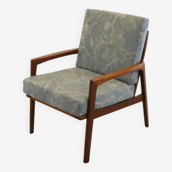 Mid century teak Armchair 'Mettmann' - reupholstered