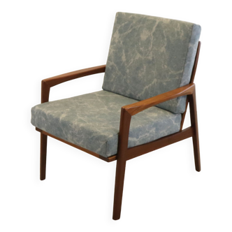 Mid century teak Armchair 'Mettmann' - reupholstered