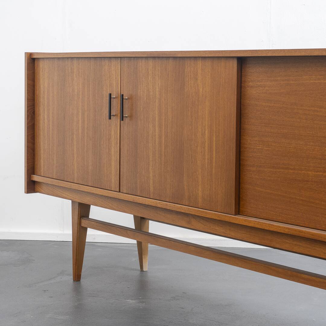 1950s sideboard, teak, sliding doors, restored,