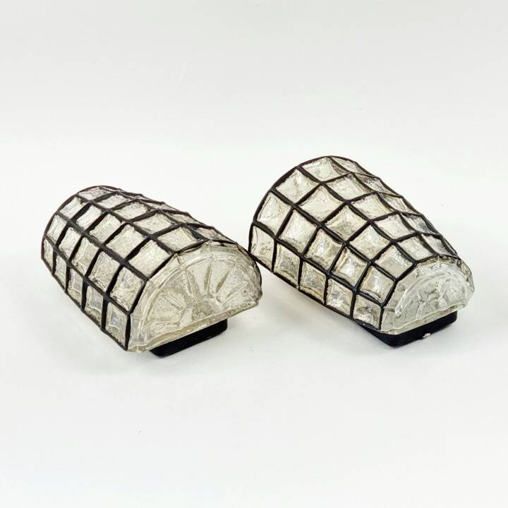 Pair of Mid-Century Modern Glass Wall Lights from Limburg, Germany, 1960s