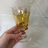 10 amber stemmed glasses 1980