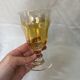 10 amber stemmed glasses 1980