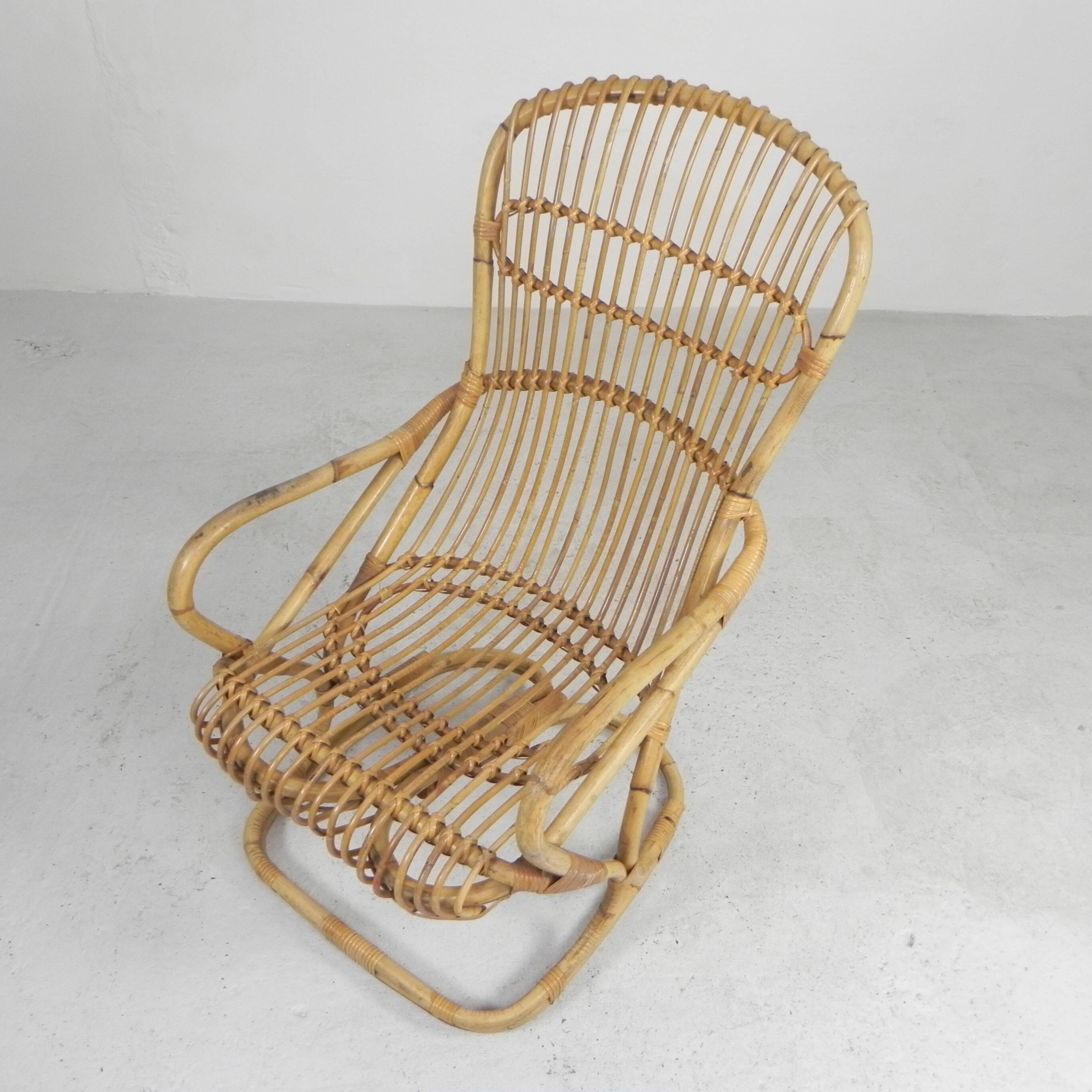 Bamboo armchair by Tito Agnoli, 1960s