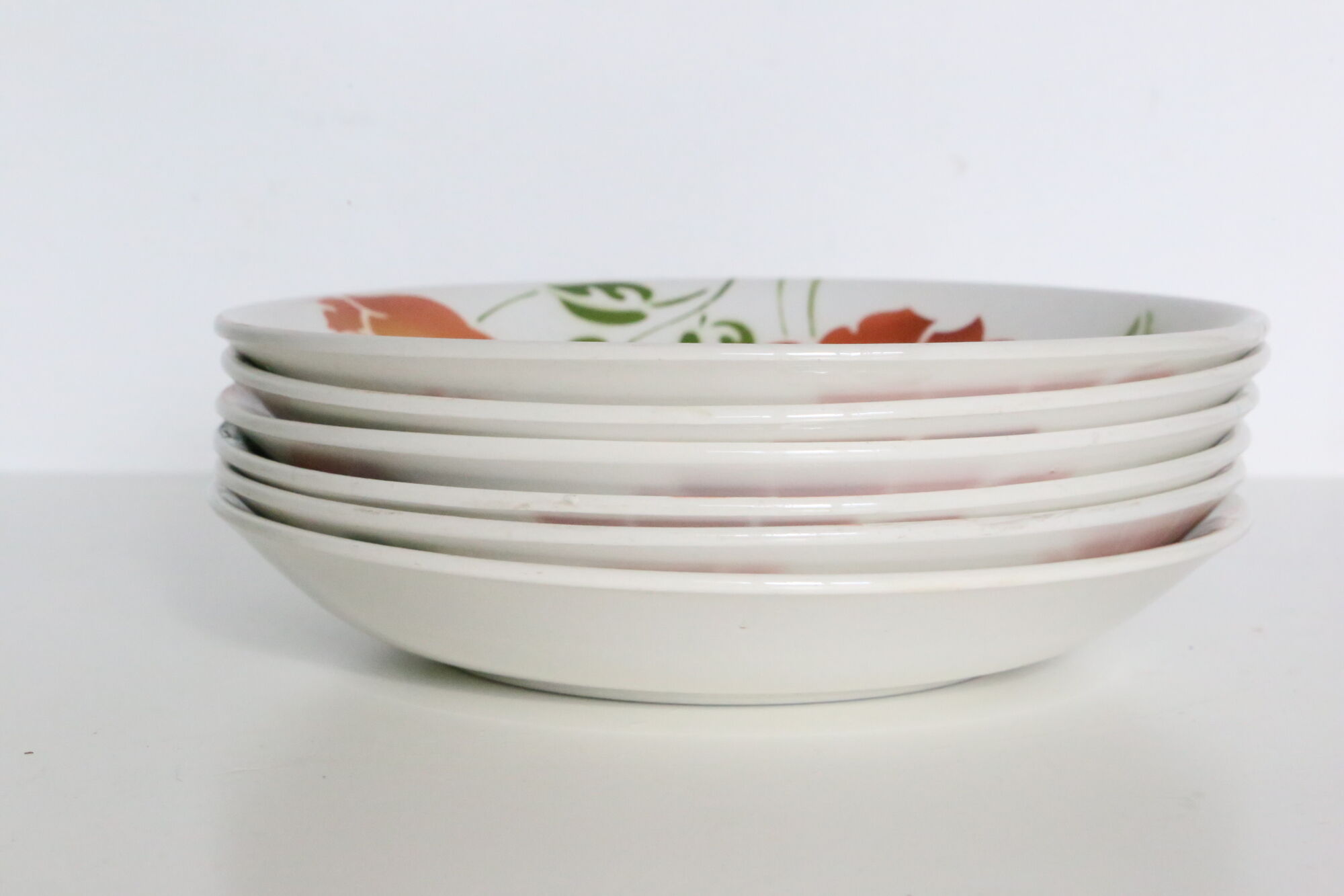 Set of 6 hollow plates Moulin des Wolves, Ontario motif