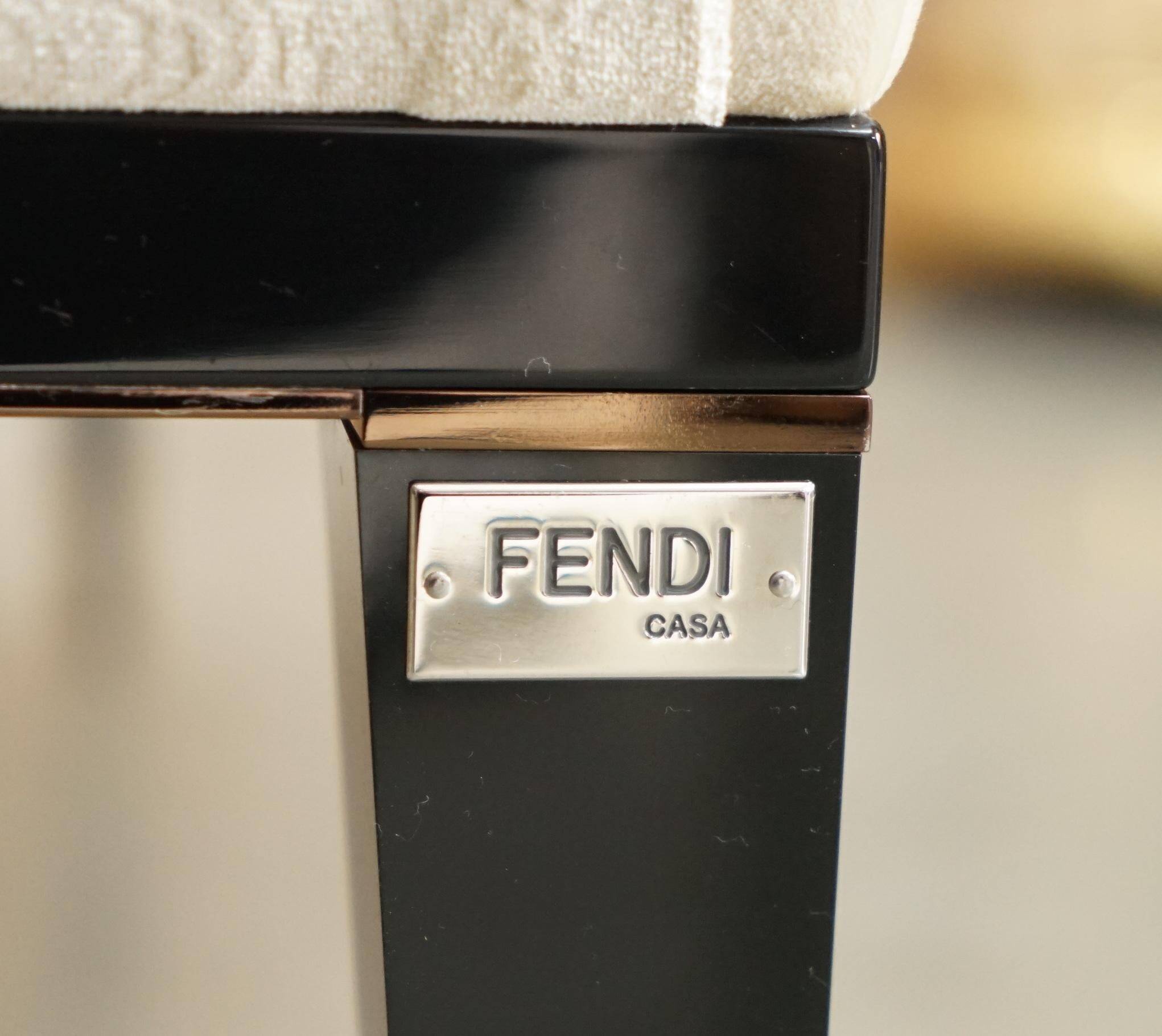 Chesterfield buttoned entrance bench in Fendi Casa velvet