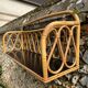 Pair of vintage light rattan wall shelves 1960
