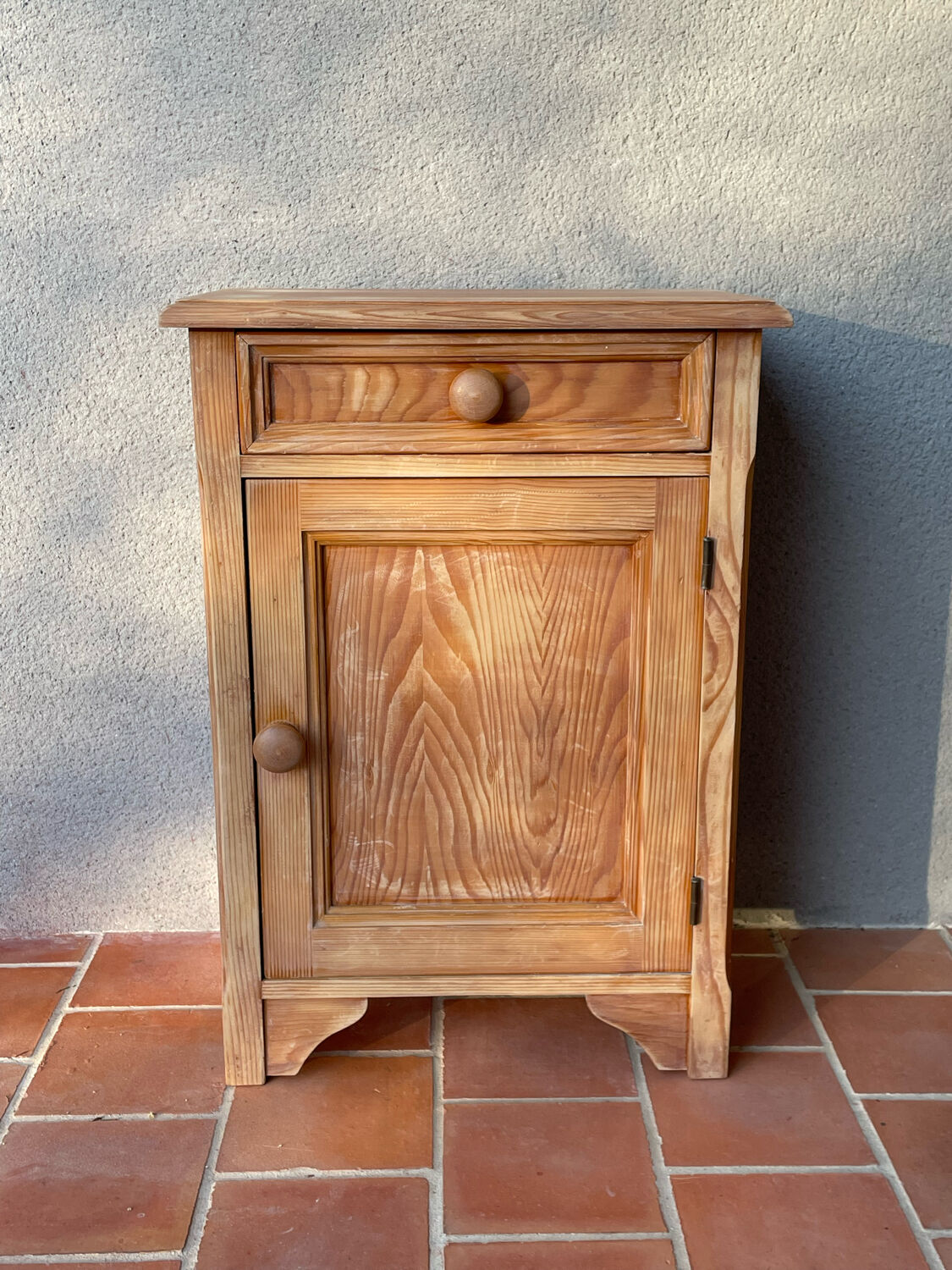 Vintage pine bedside table
