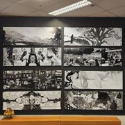 Large black and white artworks / photo collage (160x50) eyes