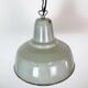 Lampe suspendue en émail gris industriel, années 1960