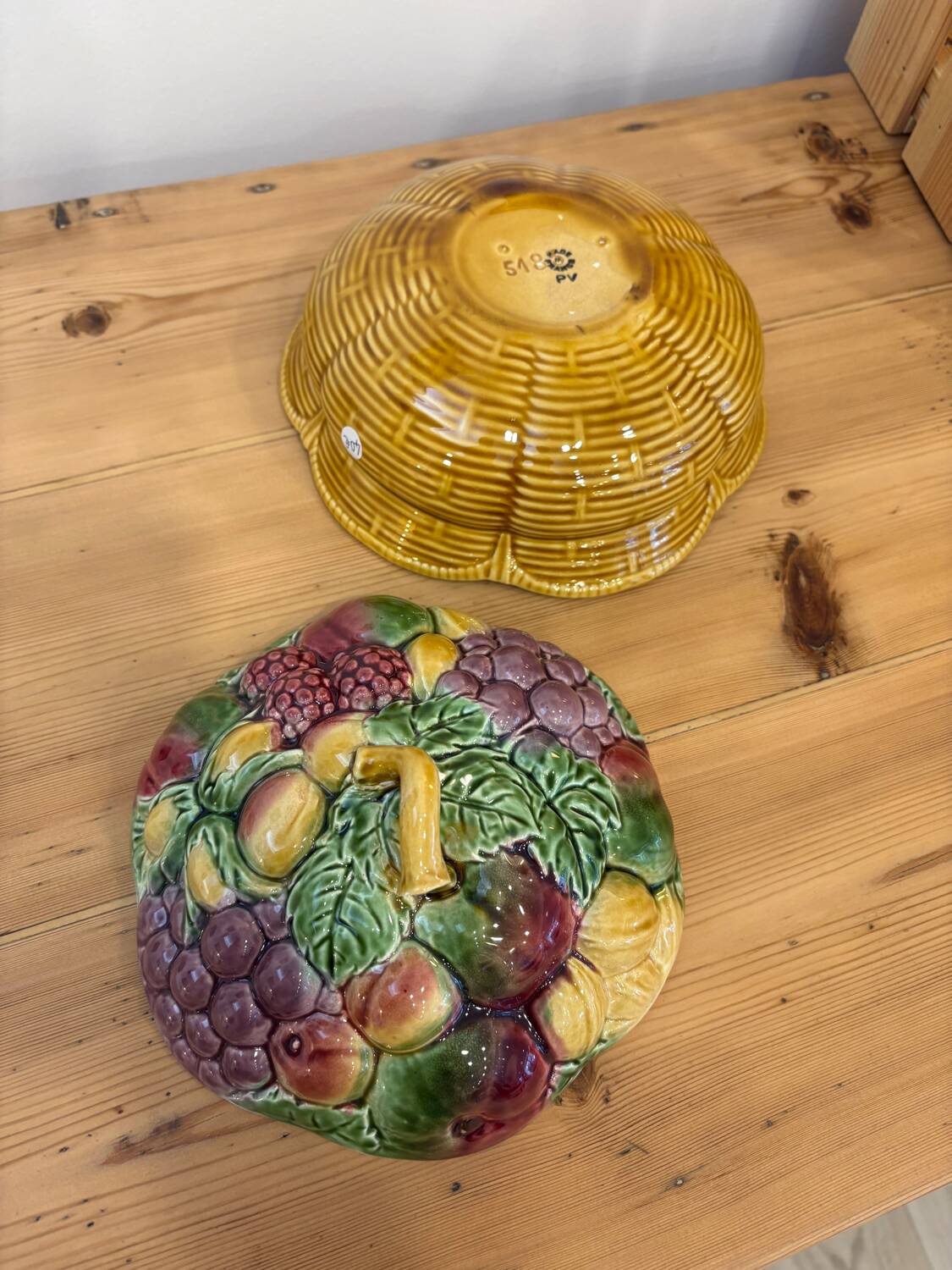 Sarreguemines 5183 barbotine compote dish