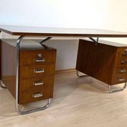 Vintage Bauhaus Oak Veneer Desk from Mücke & Melder, 1940s