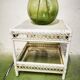 White rattan side table