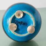 Vase en faïence bleue et noire 'Gambone'