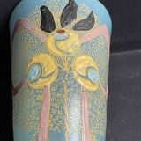 Vase bleu émaillé - Art nouveau émaillé