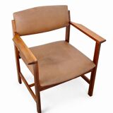 960s Scandinavian armchair – rosewood, leather, vintage