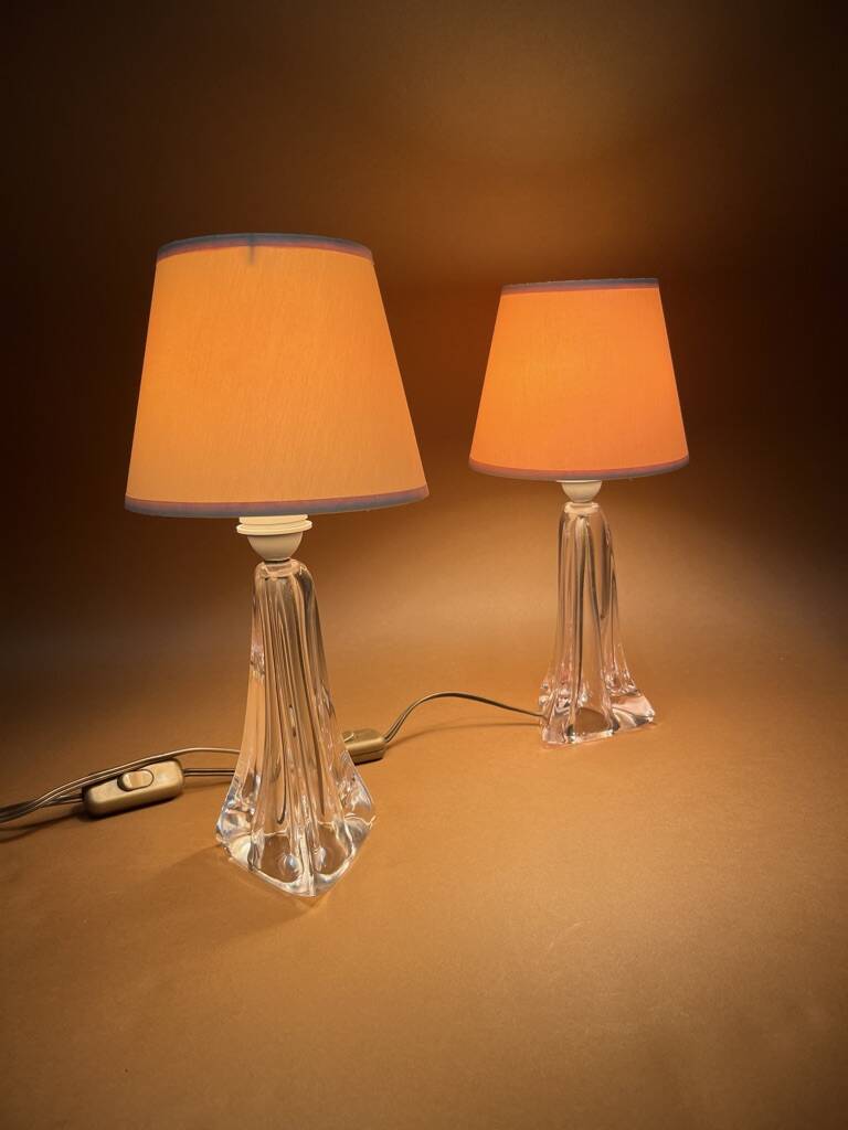 daum nancy france lamps signed pair
