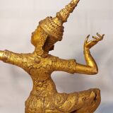 Statue en bronze doré du prince rama - art ethnique asie - haut. 55 cm