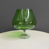 Empoli green large cognac glass shape vase 1960s