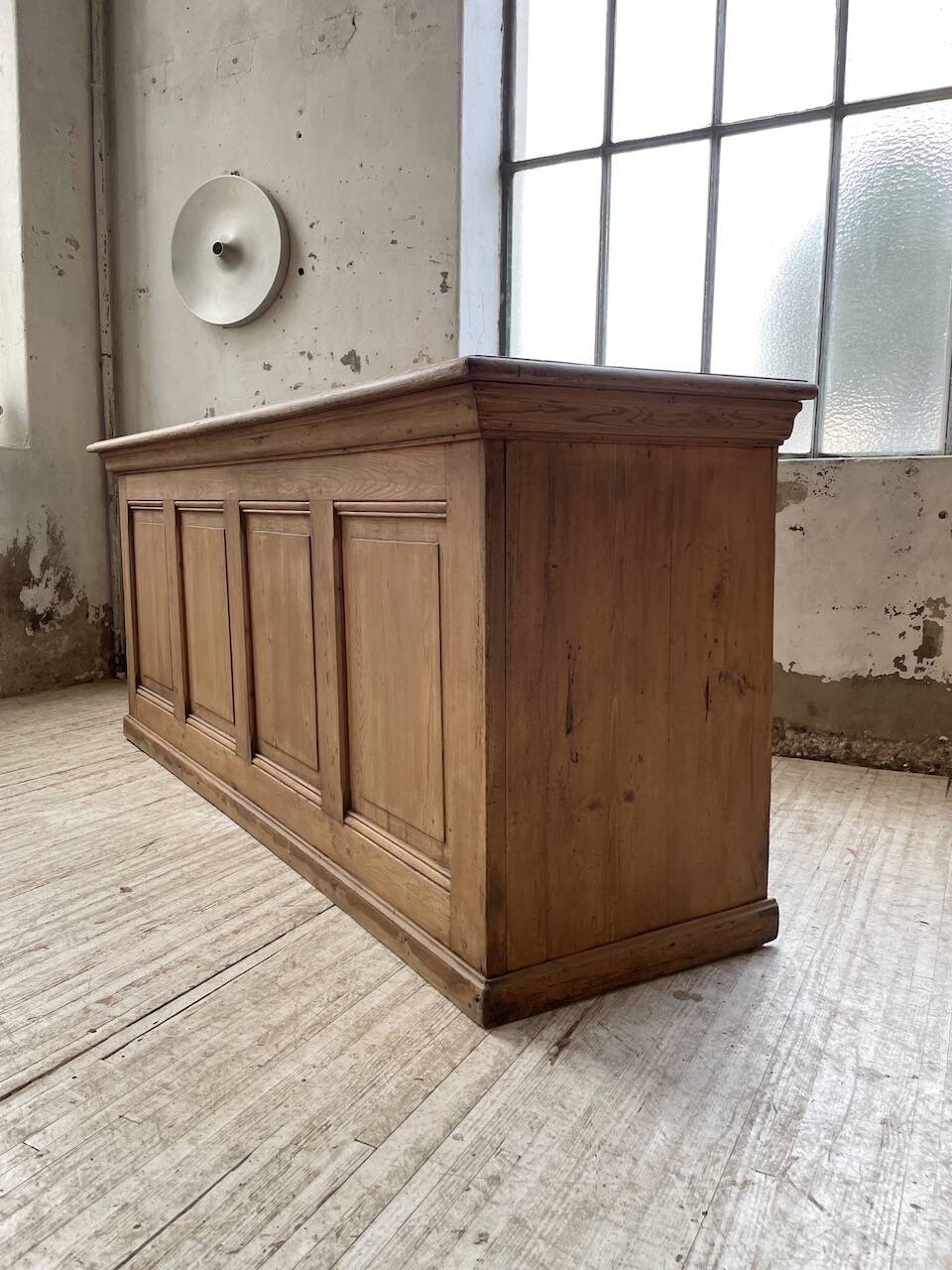 2m pine counter or central island with storage