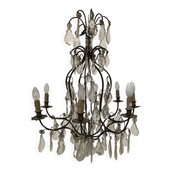 Lustre cage de style Louis XV Lustre a pendeloques XX siècle — Beyit