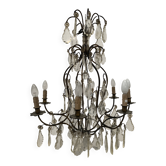Lustre cage de style Louis XV Lustre a pendeloques XX siècle
