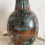 Handmade ceramic vase by Mongolfier, signed Yvon Roy, 1960